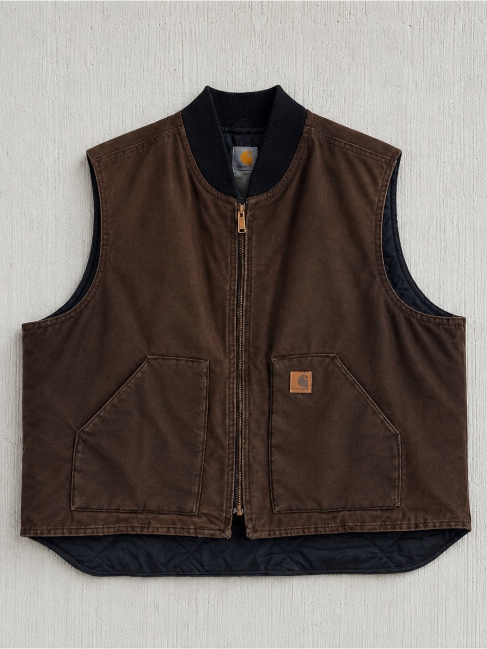 Carhartt Quilt Lined Duck Vest Dark Brown